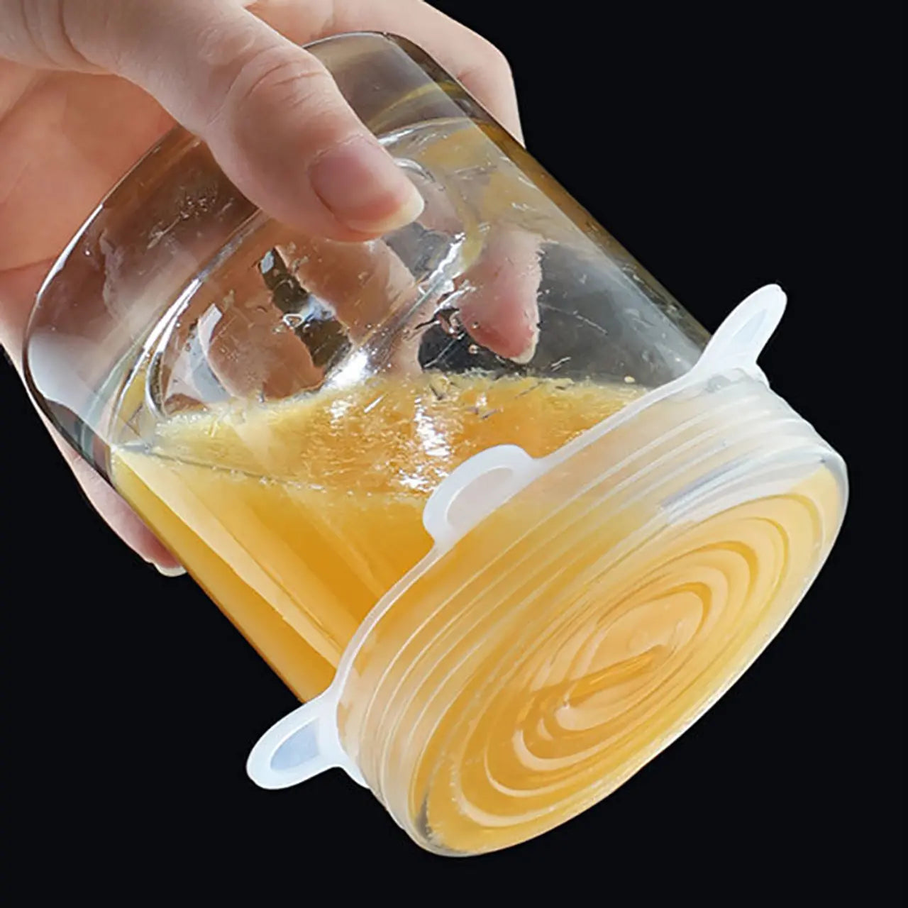 Set 6 Tapas de Silicona Extensibles Antiderrame Reutilizables