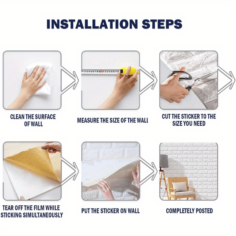 10 piezas de paneles de pared para decoración de interiores, papel tapiz adhesivo de pared 3D, decoración de habitaciones, para el hogar, dormitorio