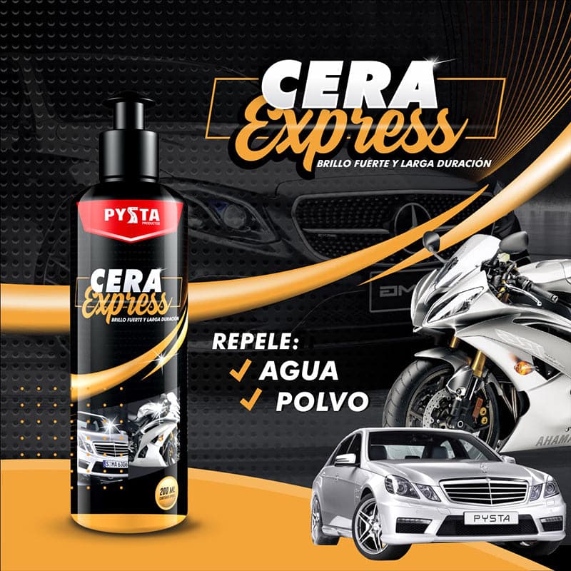 Cera Express para Carros y Motos Marca Pysta