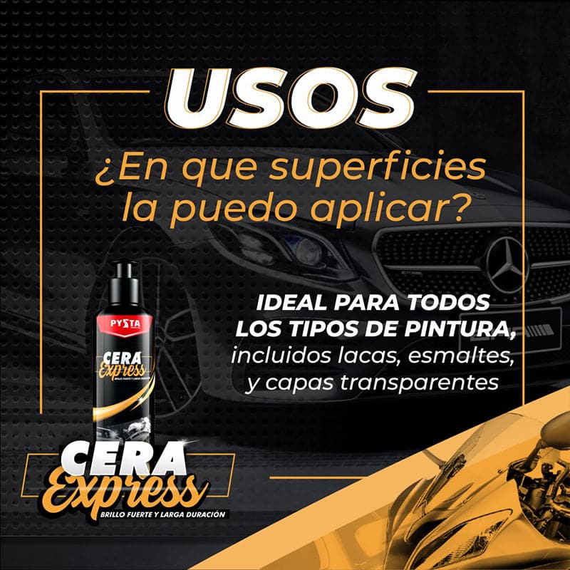 Cera Express para Carros y Motos Marca Pysta