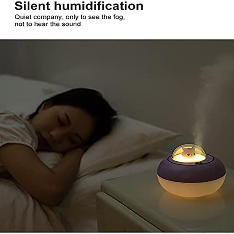 Mini Humidificador con Figura de Gato y Luces de Colores