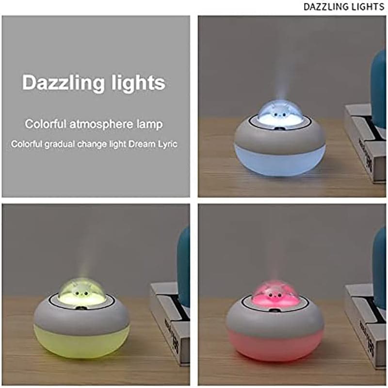 Mini Humidificador con Figura de Gato y Luces de Colores