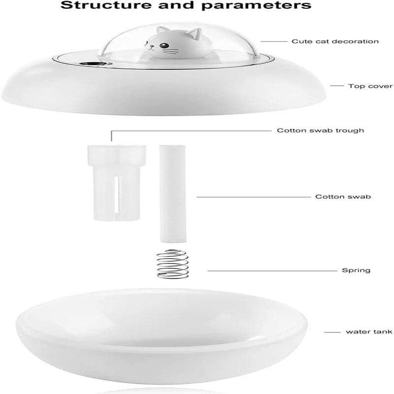 Mini Humidificador con Figura de Gato y Luces de Colores