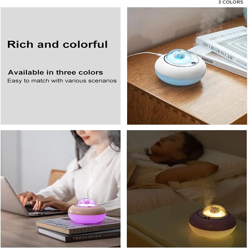 Mini Humidificador con Figura de Gato y Luces de Colores