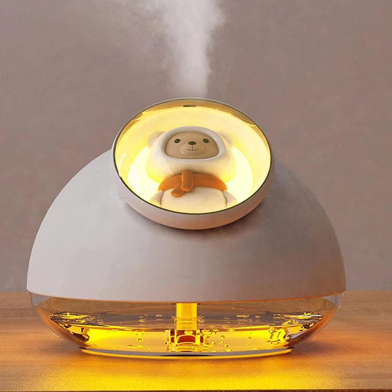 Mini Humidificador con Figura de Oso y Luz Nocturna