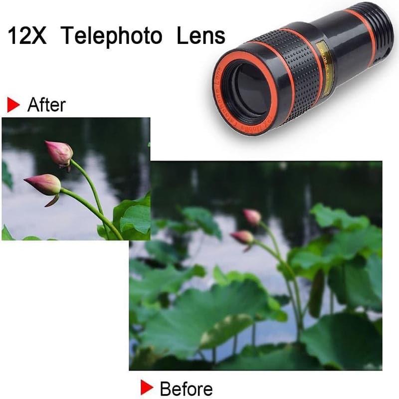 Lente de Telescopio de Camara con Zoom Optico 12X para Celular