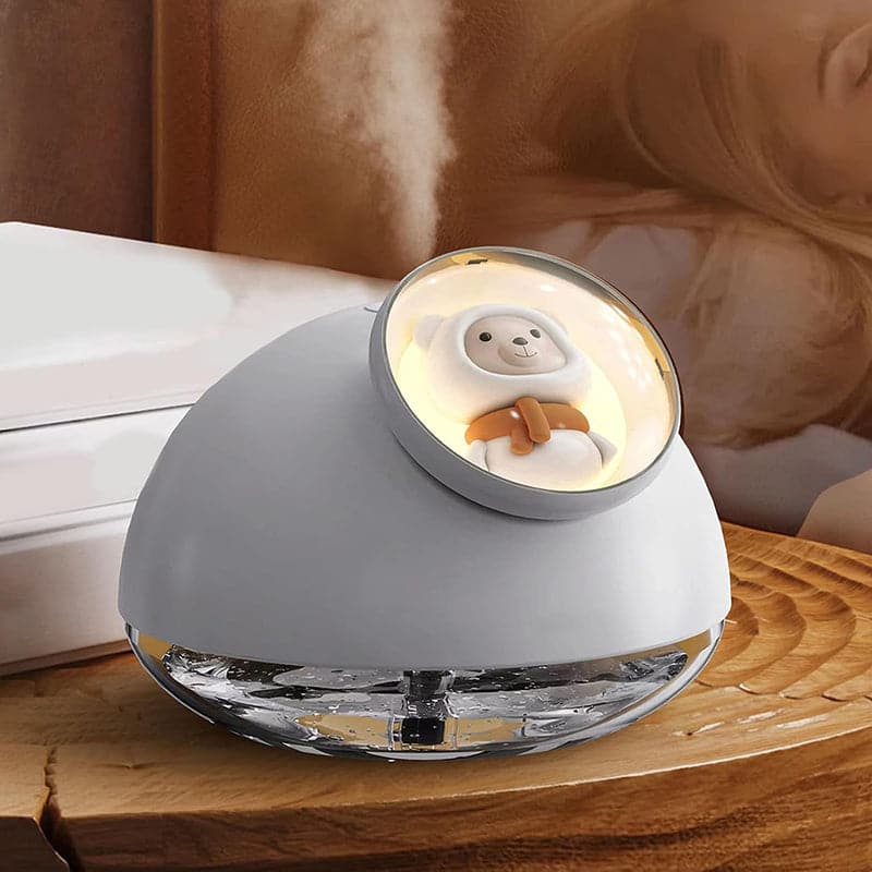 Mini Humidificador con Figura de Oso y Luz Nocturna