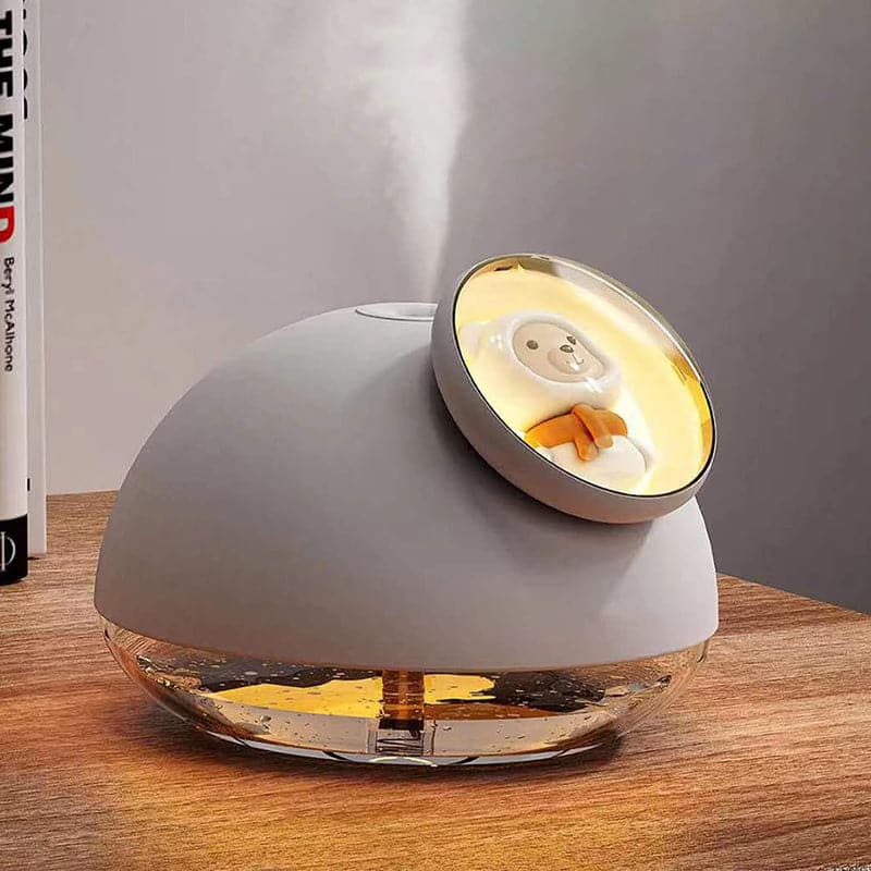 Mini Humidificador con Figura de Oso y Luz Nocturna