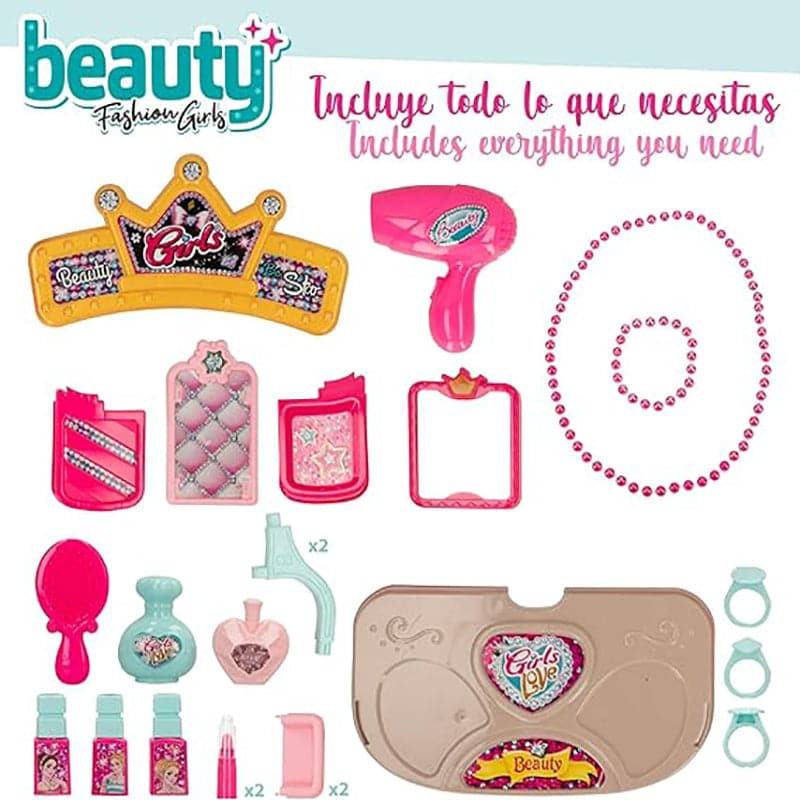 Juguete Beauty Girls Kit de Maquillaje para Niñas 2 en 1 con Luz y Sonido