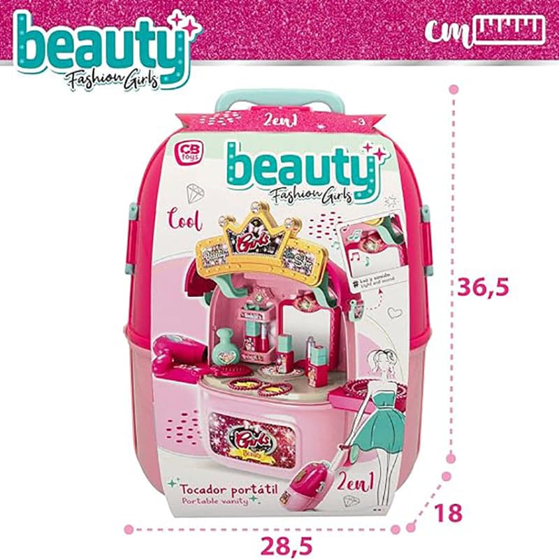 Juguete Beauty Girls Kit de Maquillaje para Niñas 2 en 1 con Luz y Sonido