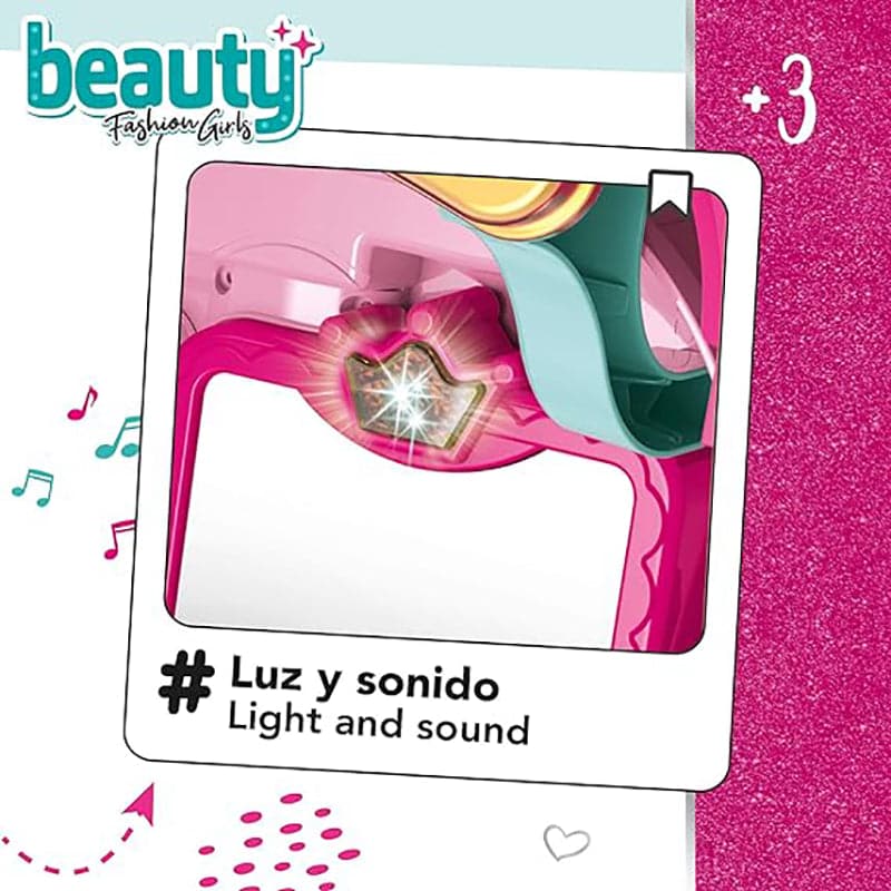 Juguete Beauty Girls Kit de Maquillaje para Niñas 2 en 1 con Luz y Sonido