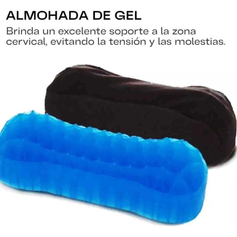 Almohada en gel ergonómica de soporte para cuello y columna cervical