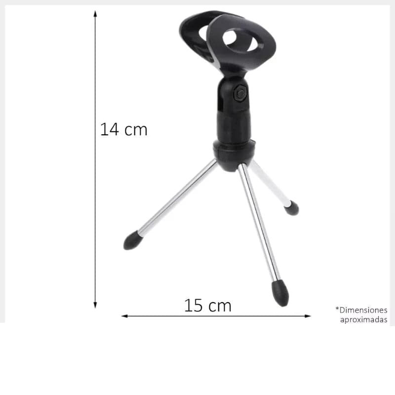 Base con soporte de mesa para micrófono de 14 Cm plegable y portátil