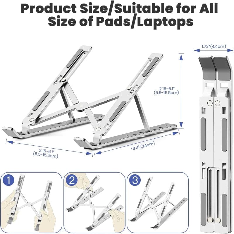 Base de soporte metálica plegable para laptop