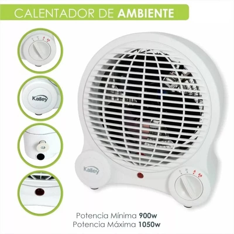 Calentador de ambiente K-ca18 de Kalley potencia de 900w hasta 1500w