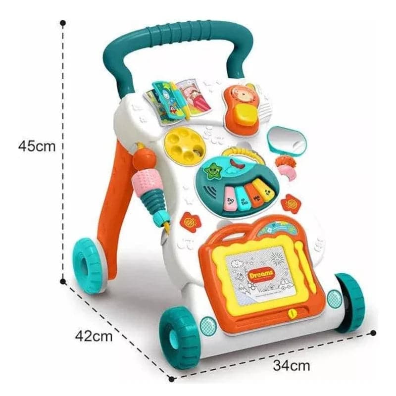 Caminador musical y didáctico para bebe con tablero mágico