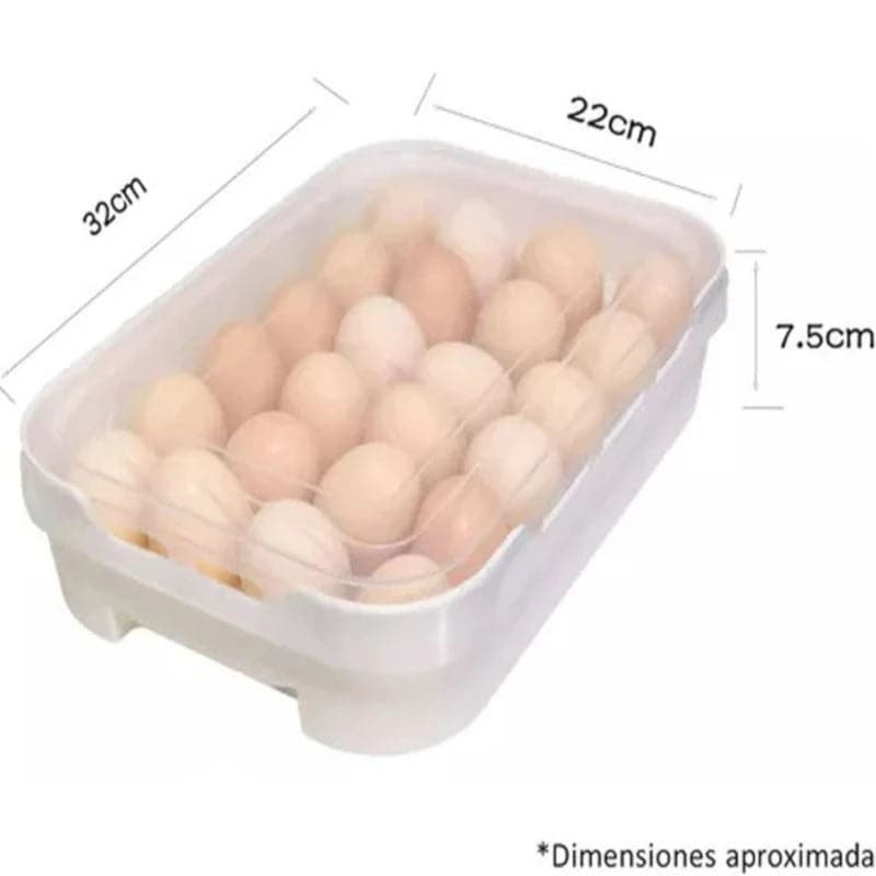 Canasta porta huevos organizador x24 con tapa