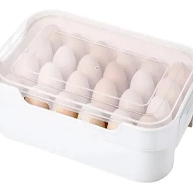 Canasta porta huevos organizador x24 con tapa