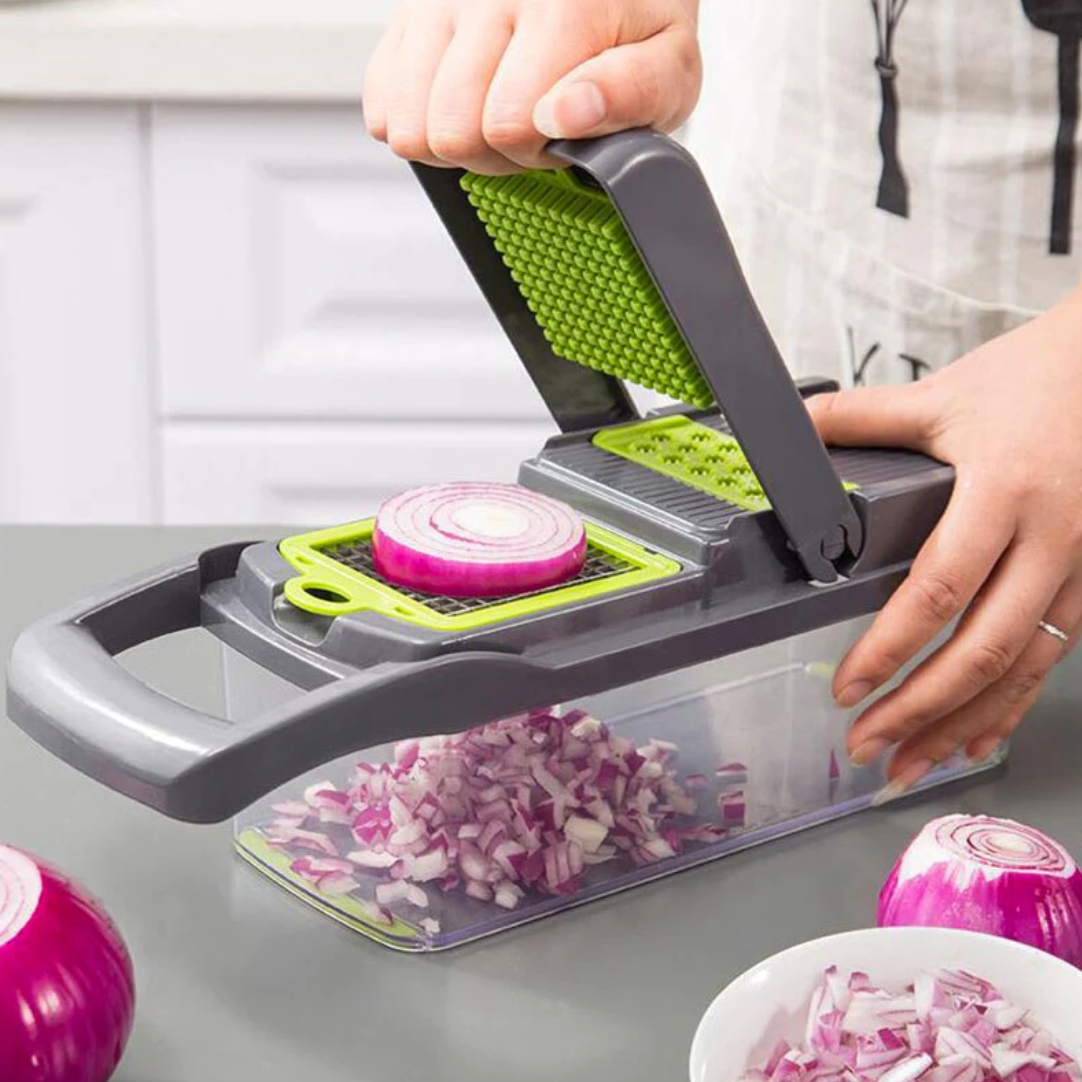 Cortador de Verduras Multifuncional 14 en 1 Rápido, Seguro y Práctico