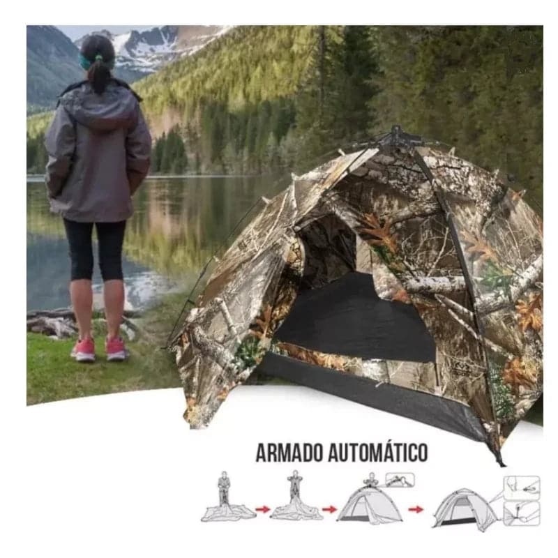 Carpa de camping con diseño de camuflaje