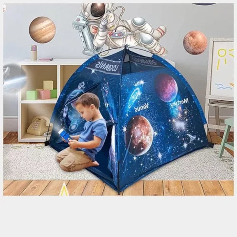 Carpa para niños con stickers y proyector de luz