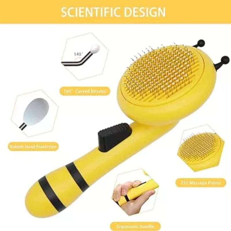 Cepillo removedor de pelo para mascotas con diseño de abeja