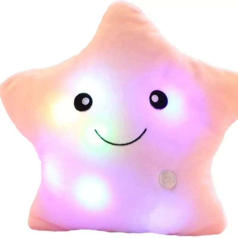 Cojin de peluche diseño de estrella con luces led multicolor