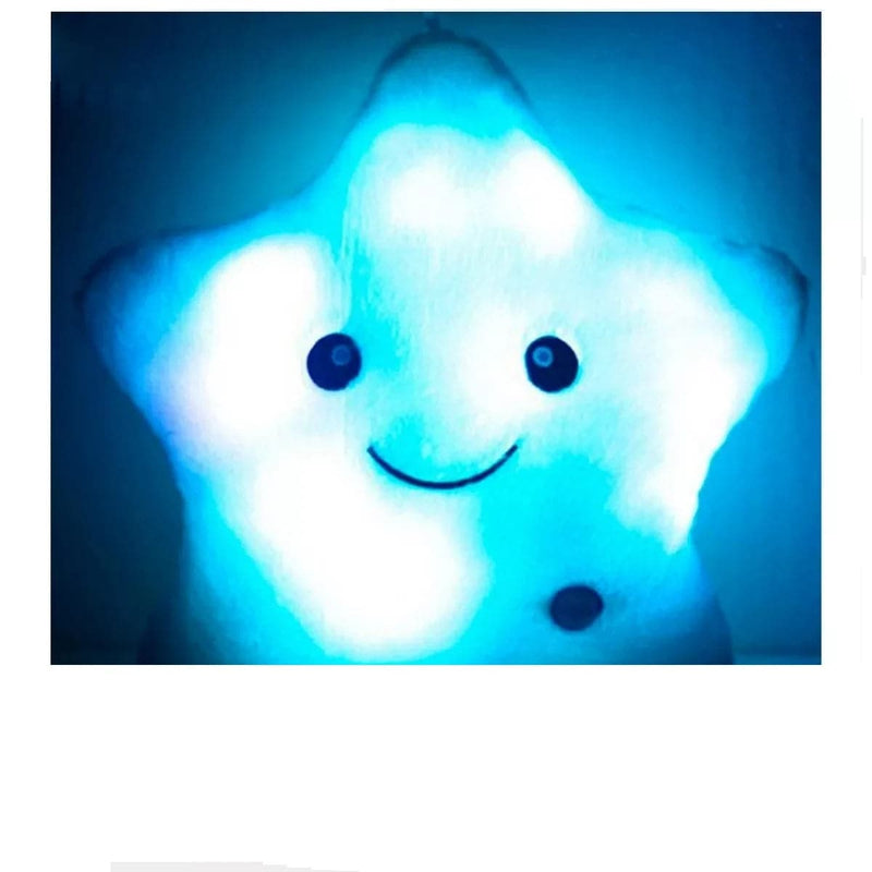 Cojin de peluche diseño de estrella con luces led multicolor