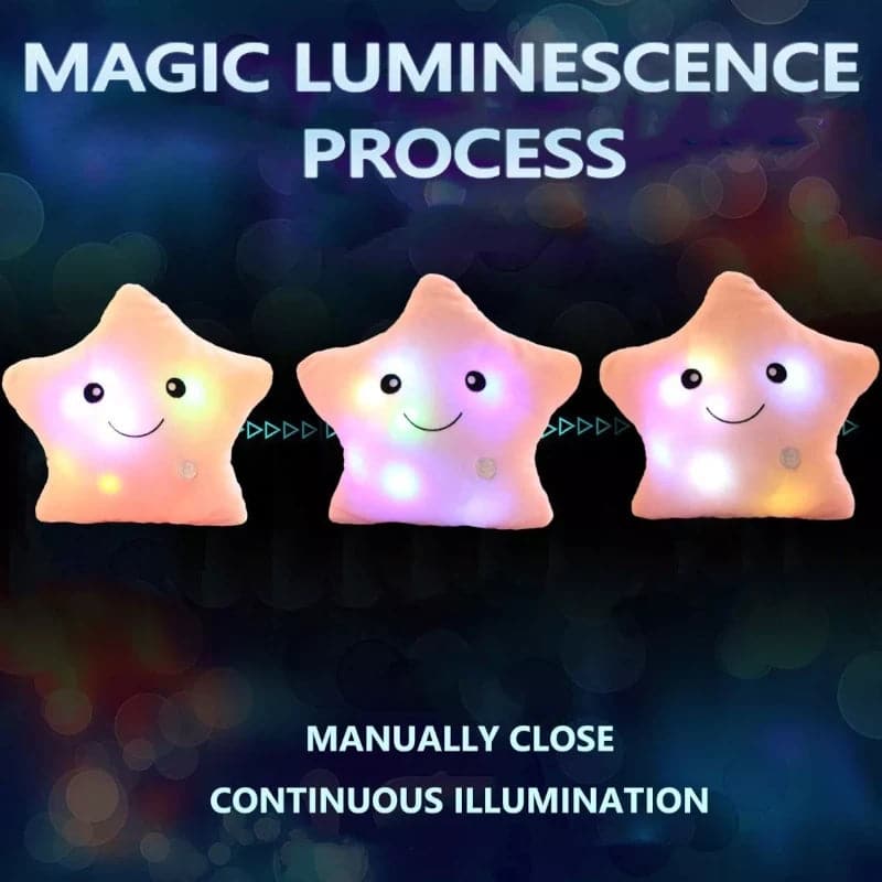 Cojin de peluche diseño de estrella con luces led multicolor