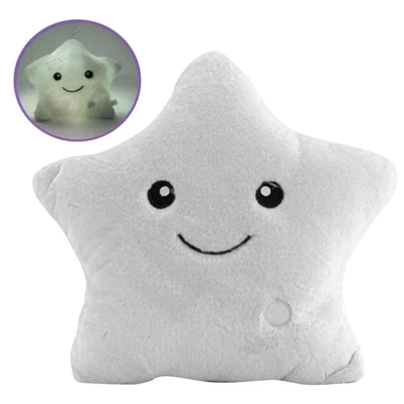 Cojin de peluche diseño de estrella con luces led multicolor