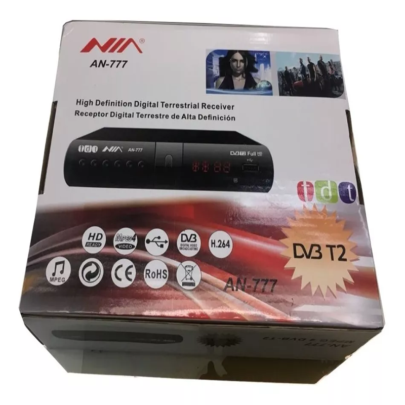 Decodificador NIA AN-777 HD DV3 T2 Sintonizador de Televisión Digital