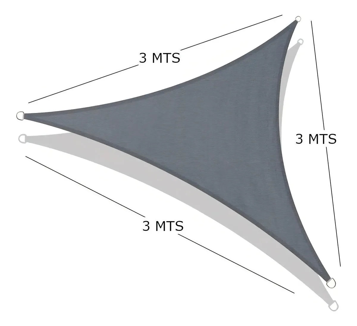 Toldo Vela Triangular 3x3 Protección Solar