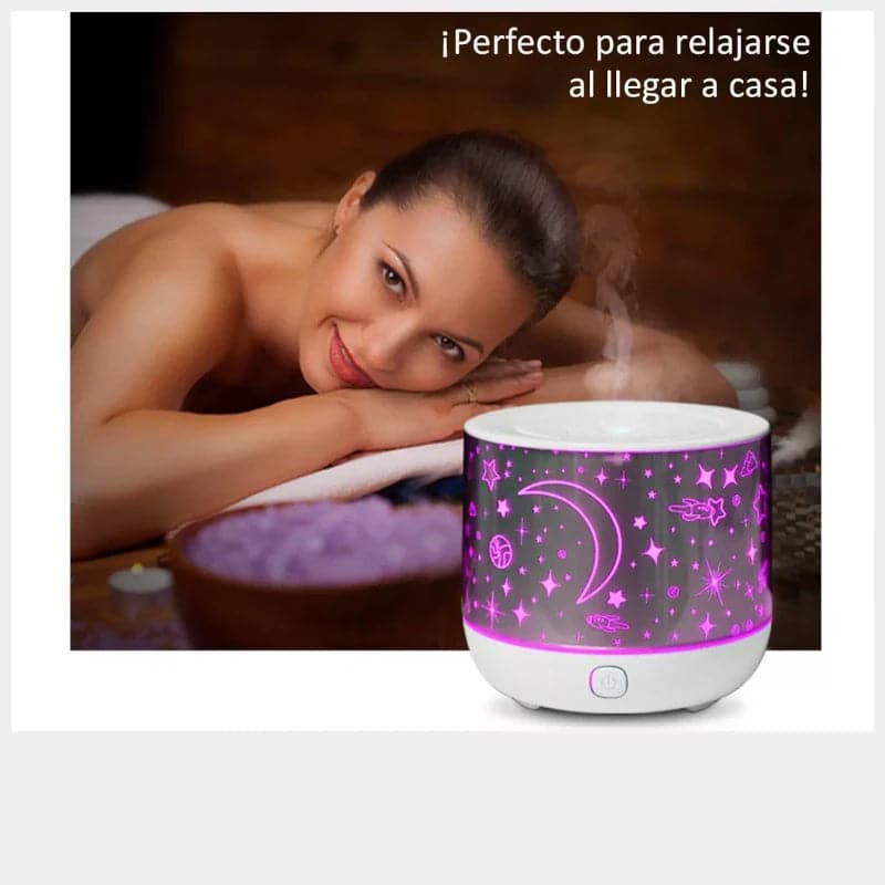 Difusor de aromas humidificador con diseños de estrellas