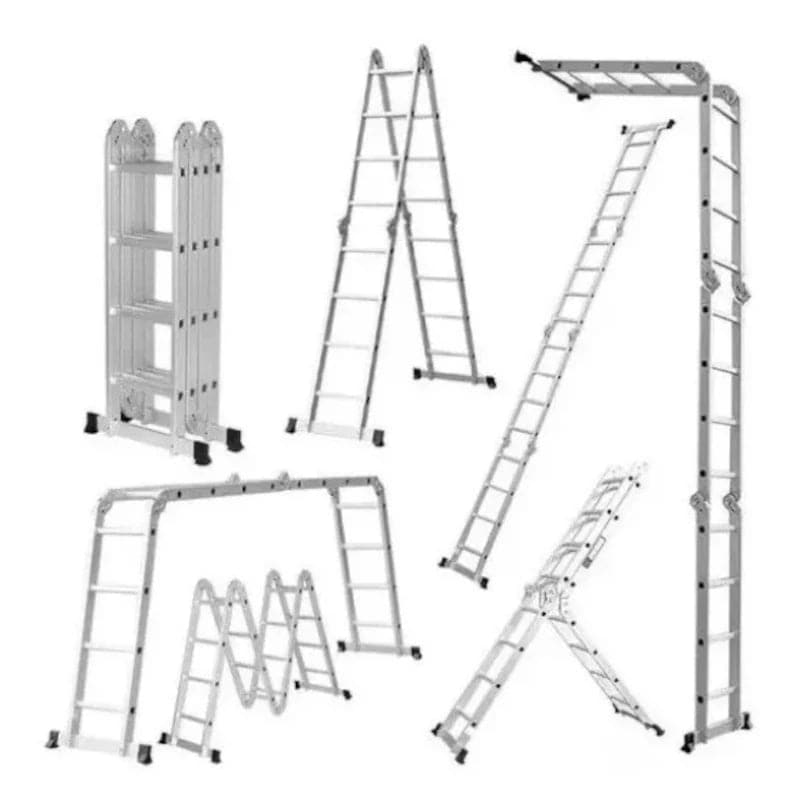 Escalera multifuncional plegable de 12 escalones