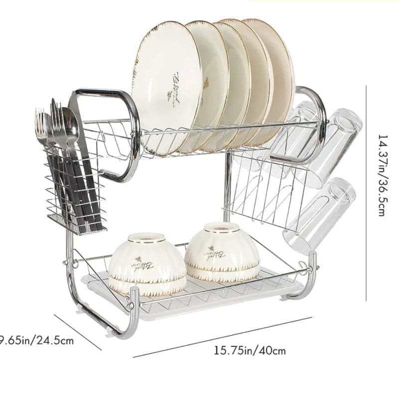 Escurridor de platos de acero en forma de C