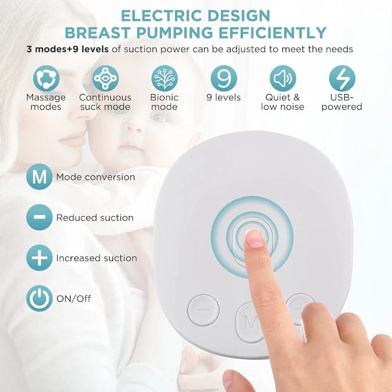 Extractor de leche eléctrico de doble bomba de lactancia materna con 3 modos y 9 niveles