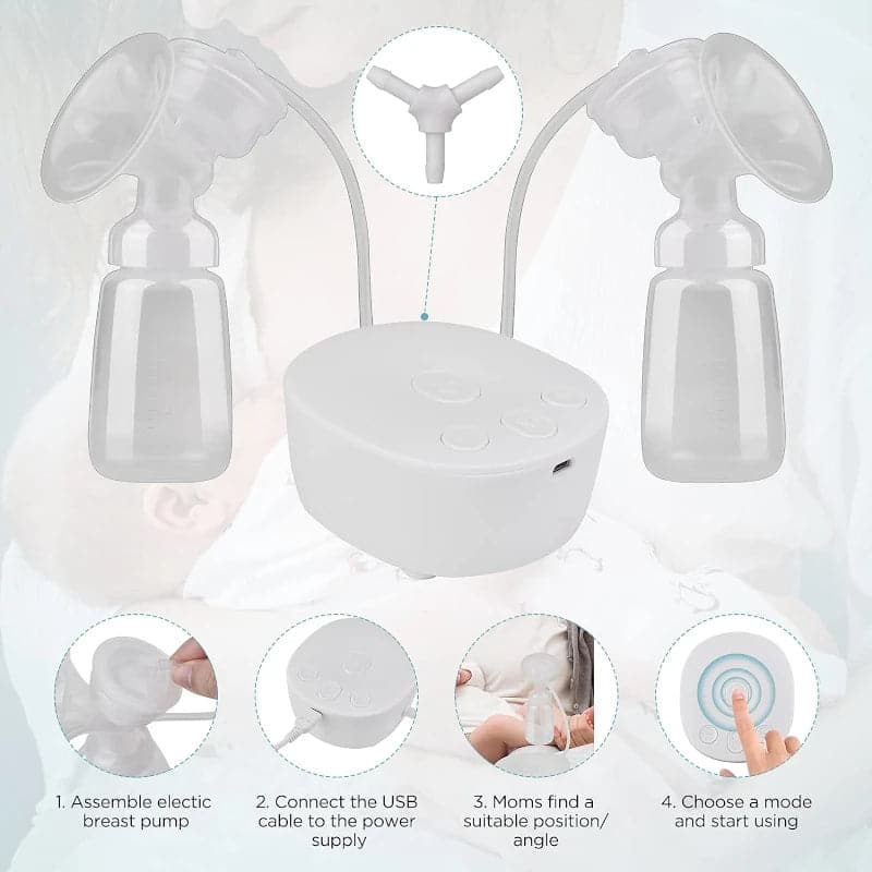 Extractor de leche eléctrico de doble bomba de lactancia materna con 3 modos y 9 niveles