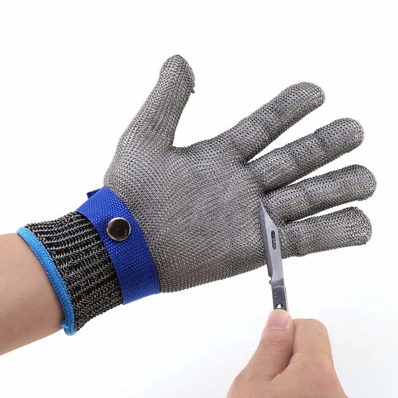 Guantes industriales con malla metálica de alambre de acero inoxidable