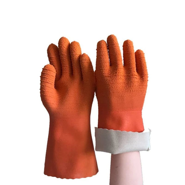 Guantes industriales de goma naranja