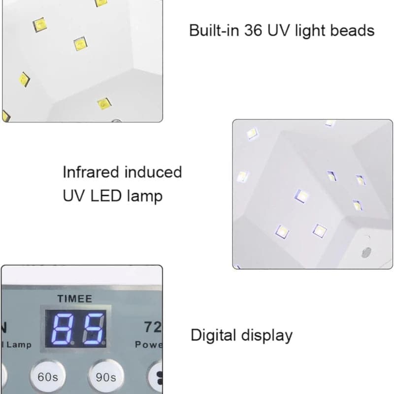 Lampara Uv led con colector de polvo de uñas y pulidor