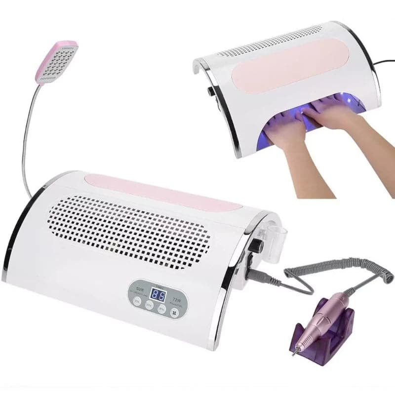 Lampara Uv led con colector de polvo de uñas y pulidor