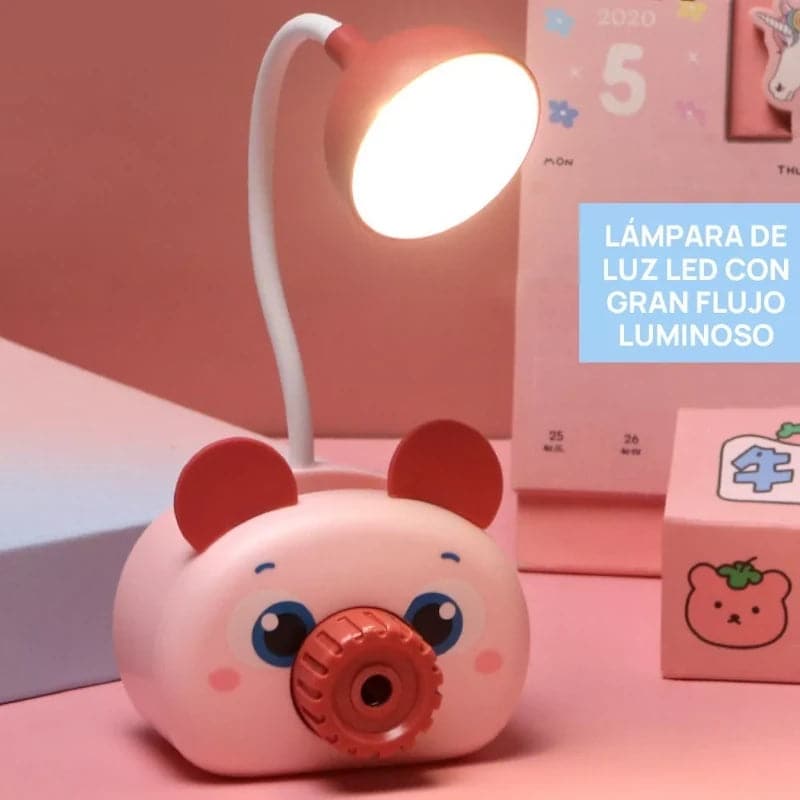 Lampara de luz led recargable con sacapuntas y porta lápices