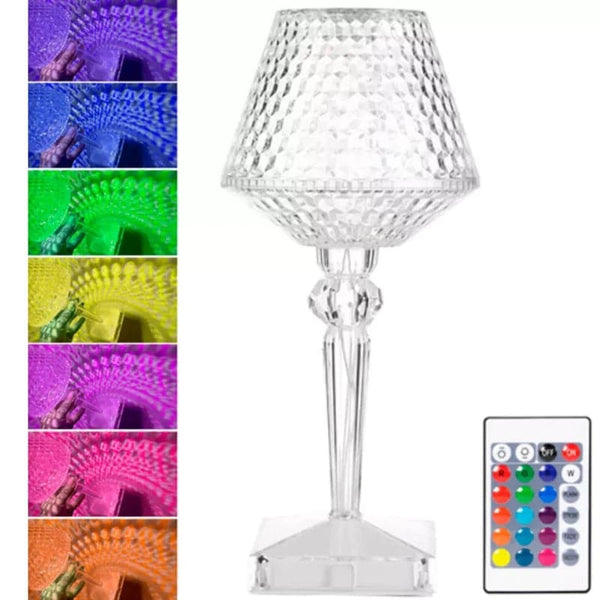 Lampara de mesa recargable con diseño de copa led Rgb y control remoto