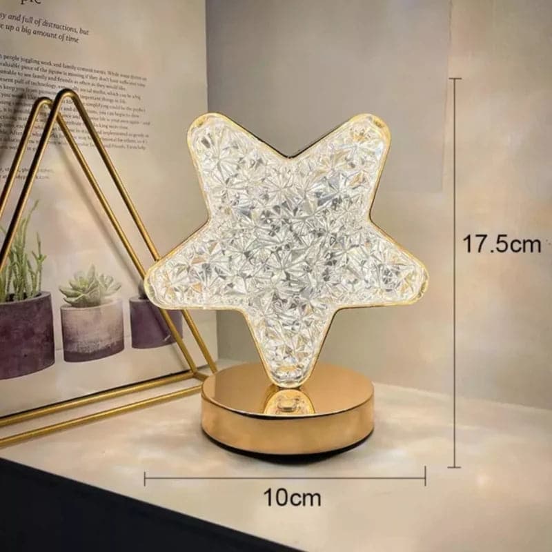 Lampara de mesa recargable con diseño de estrella led táctil