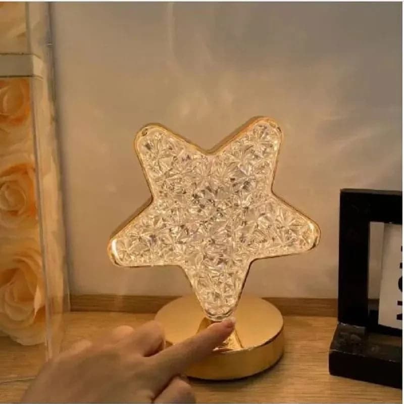 Lampara de mesa recargable con diseño de estrella led táctil