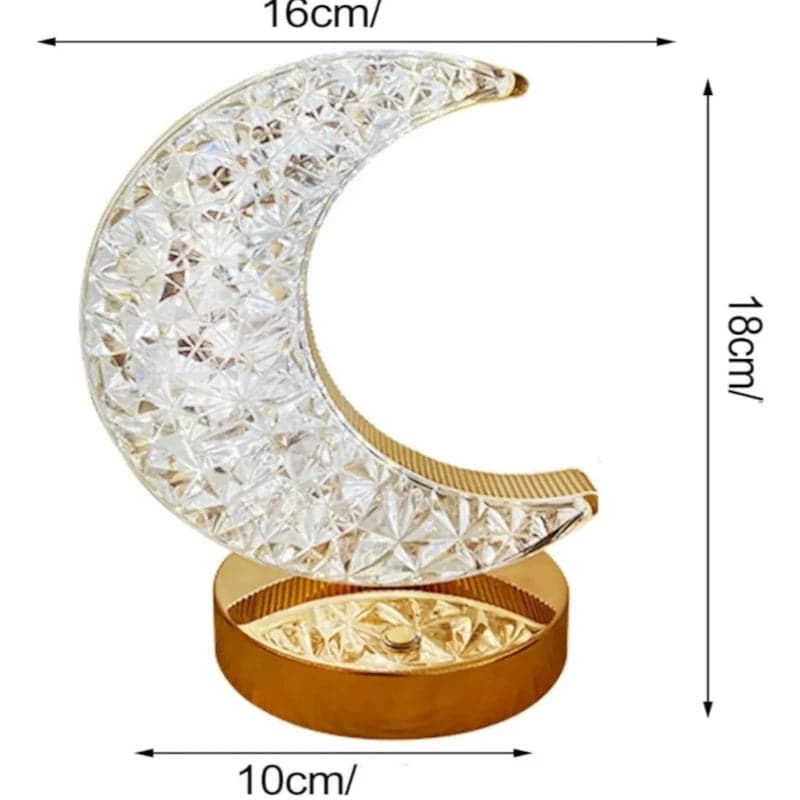 Lampara de mesa recargable con diseño de luna led táctil