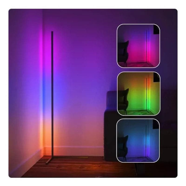 Lampara de pie esquinera multicolor Rgb de 140 Cm con app Bluetooth