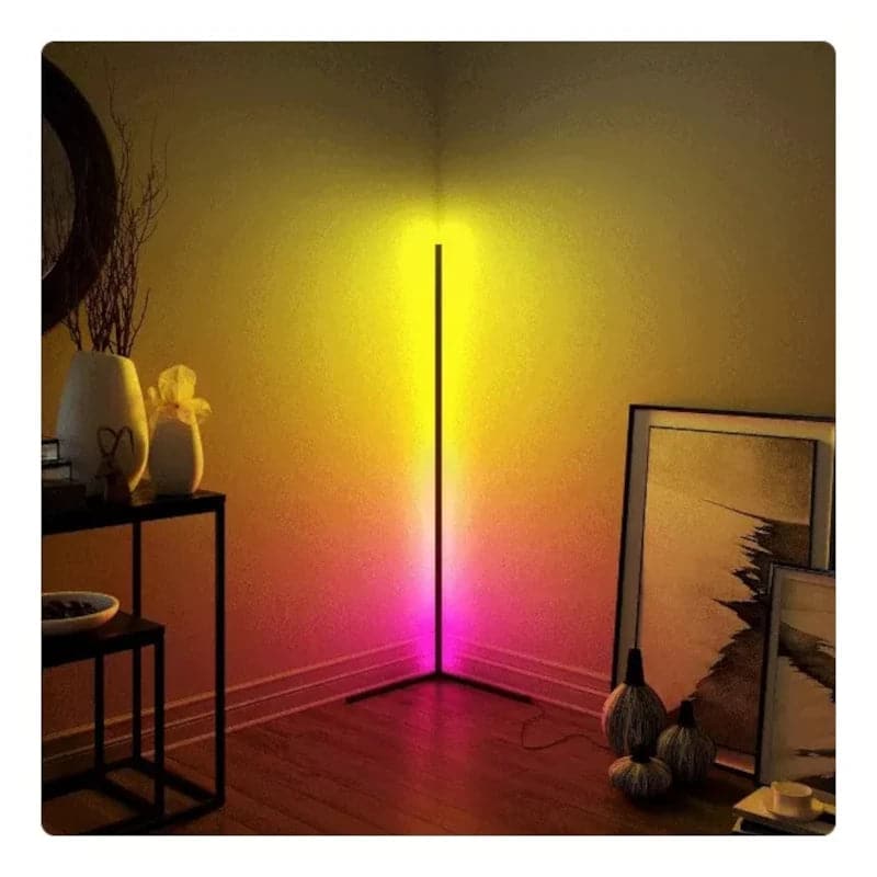 Lampara de pie esquinera multicolor Rgb de 140 Cm con app Bluetooth