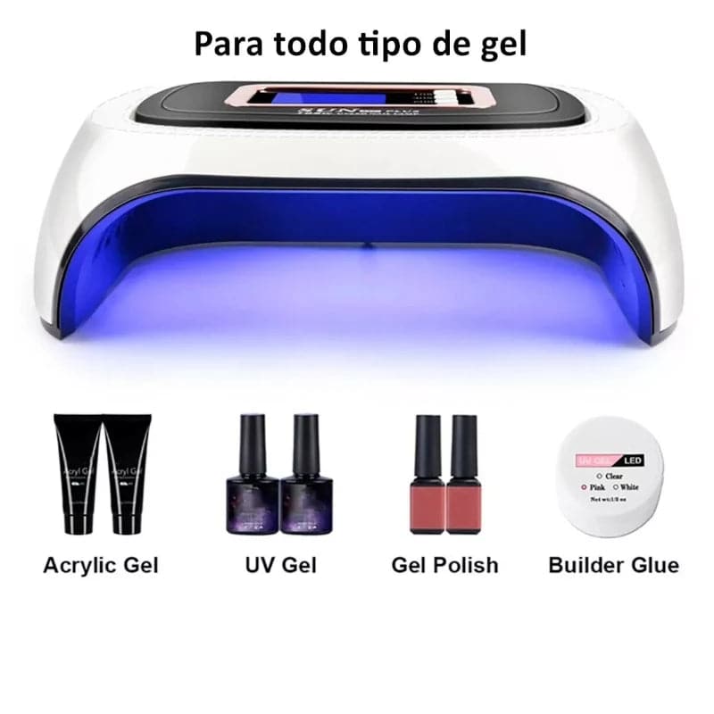 Lampara secadora de uñas 108w profesional con pantalla temporizador