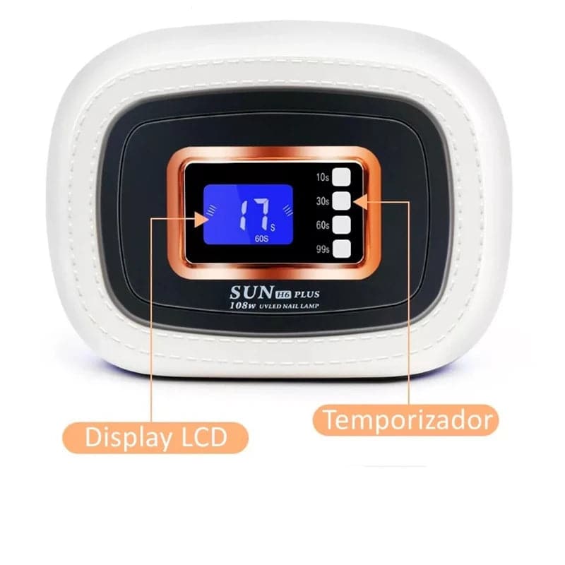 Lampara secadora de uñas 108w profesional con pantalla temporizador